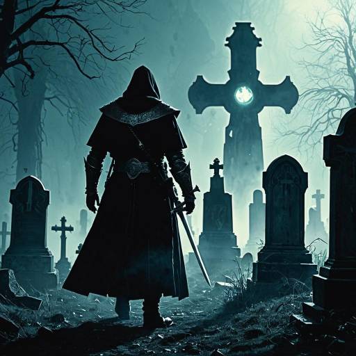 Ancient Spectral Paladin in Misty Graveyard