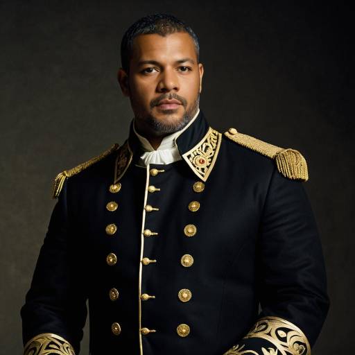 Regal African American Man in Othello Military Costume