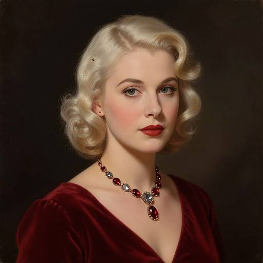 Vintage Glamour Portrait of Elegant Woman