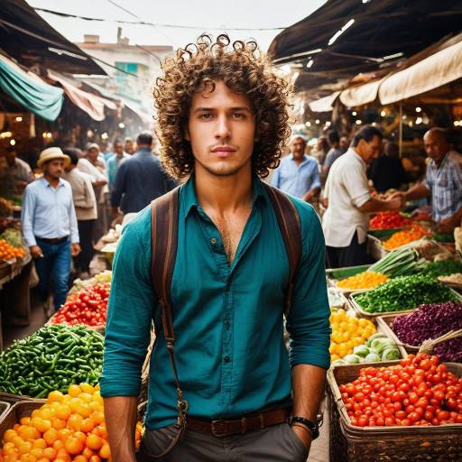 Adventurous Spirit in a Bustling Market Adventurous Spirit in a Bustling Market