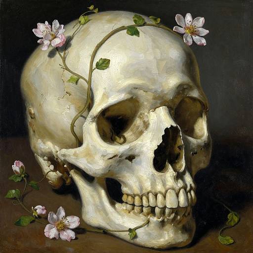 Skull Blossoms in Old Masters Style