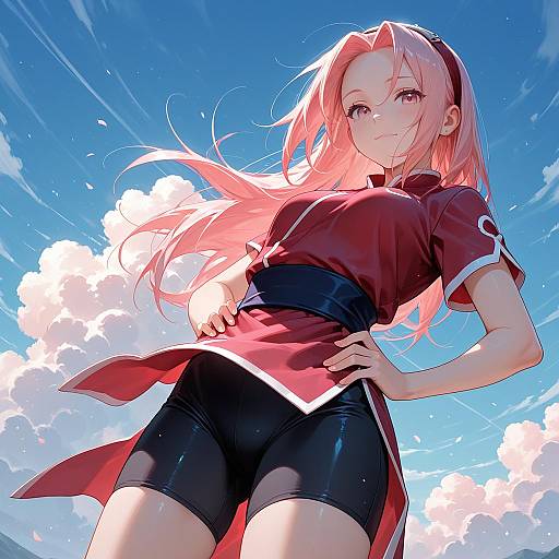 Haruno Sakura Under a Clear Blue Sky