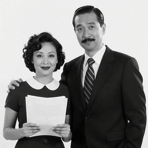 Elegant Black-and-White Portrait of Couple