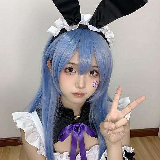 Young Person with Bunny Ears Pose