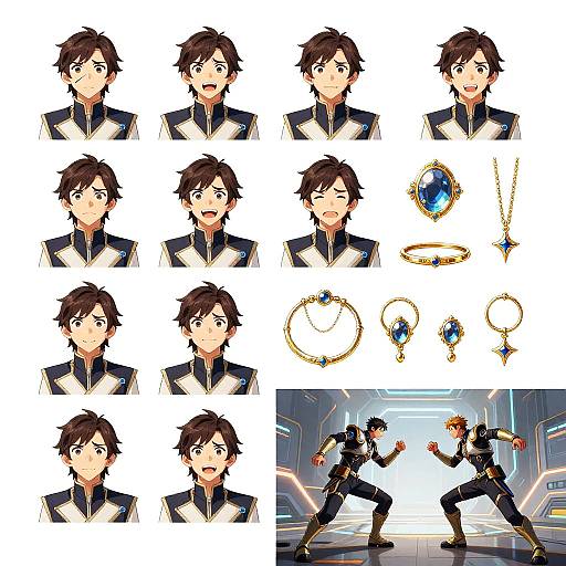 2B Character Sheet with Expressions