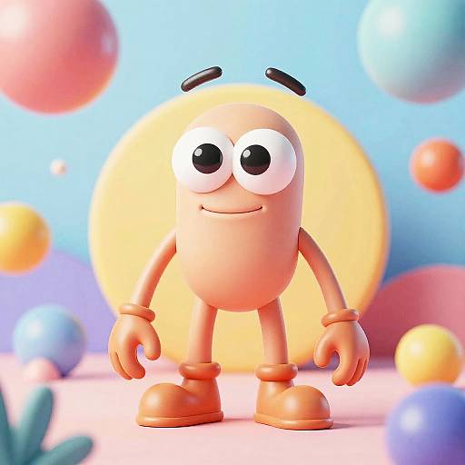 Whimsical Character with Elongated Limbs