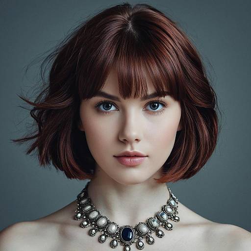 Portrait of Young Woman with Ornate Necklace