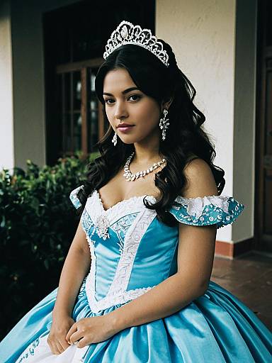 Cinematic Photorealistic Quinceañera Cosplay Portrait