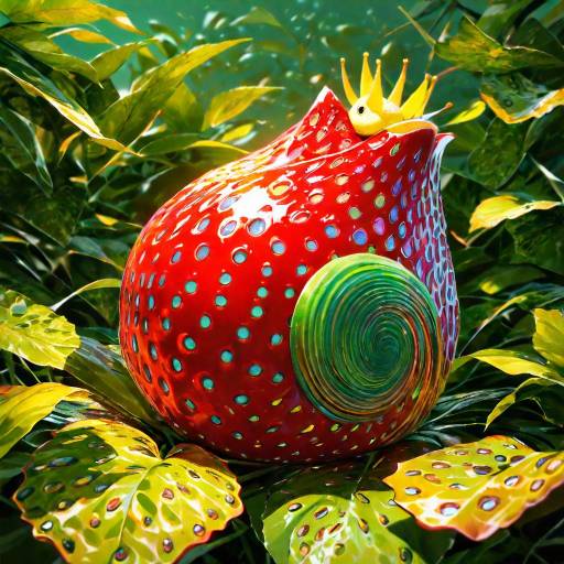 Adorable Snail on a Strawberry Scene Adorable Snail on a Strawberry Scene