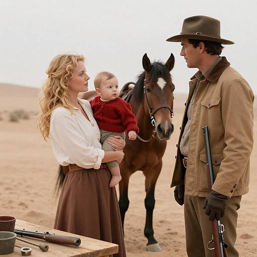 Desert Family Portrait with Rustic Elements