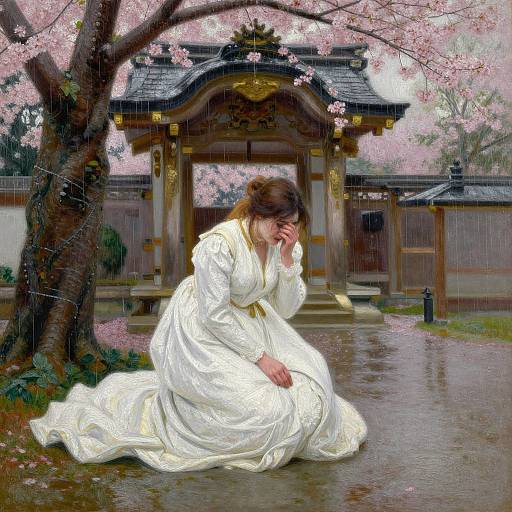 Crying Woman at Cherry Blossom Shrine