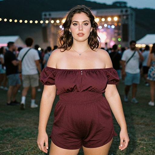 Plus-Size Woman at Music Festival