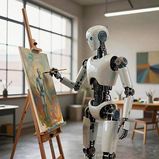 Robotic Artist Painting in Loft