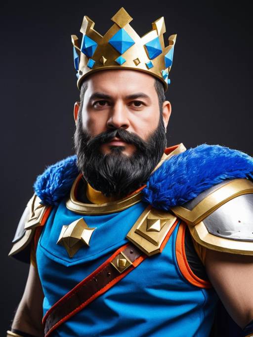 Man in Clash Royale King Costume