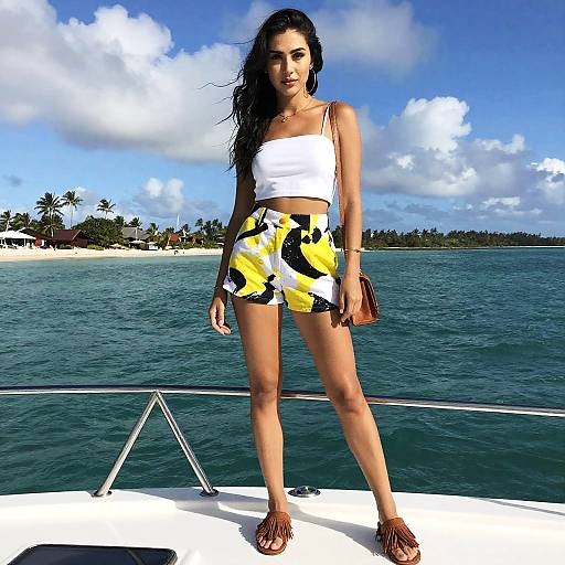 Petite Woman on Luxury Boat Style