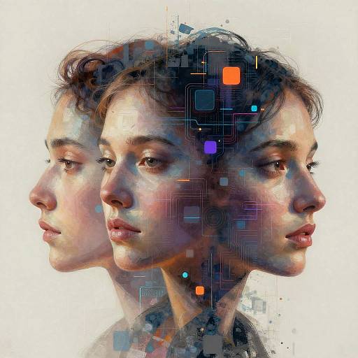 Abstract Fusion of Faces and Digital