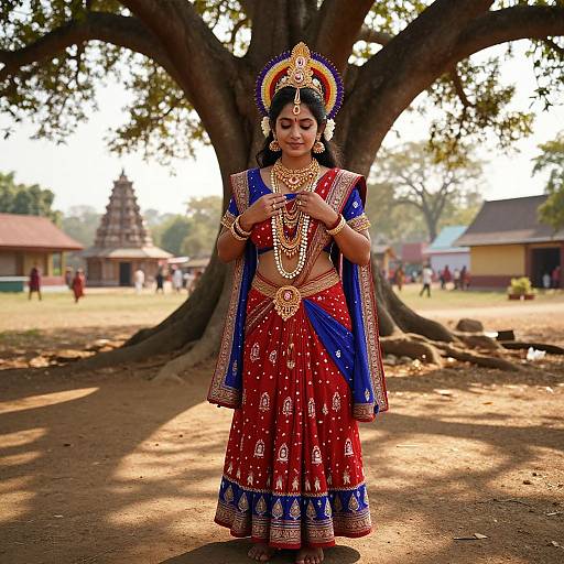 Realistic Woman as Shri Krishna
