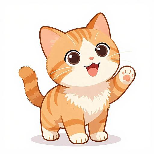 Playful Orange Tabby Kitten Illustration
