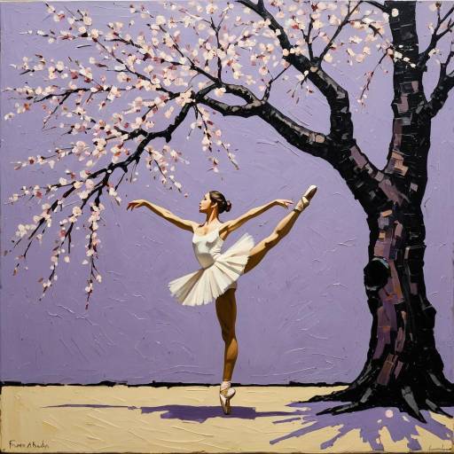Ballet Dancer Under Cherry Blossom Tree