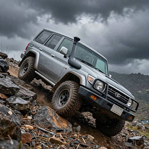 Landcruiser Off-Roading in Storm