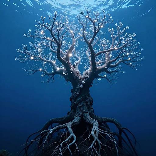 Bioluminescent Upside-Down Ocean Tree