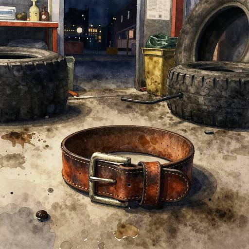 Realistic Watercolor Worn Leather Belt