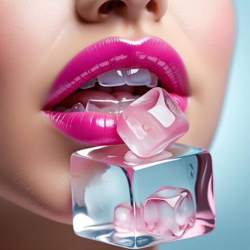 Hyper-Realistic Close-Up of Glossy Lips