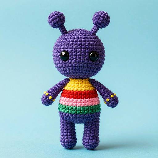 Colorful Crochet Alien Doll