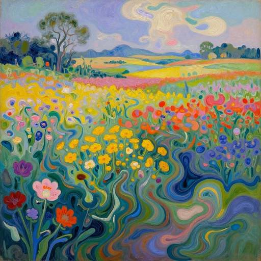 Surreal Dreamscape with Post-Impressionist Colors