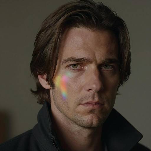 Intense Portrait of a Dark-Haired Man