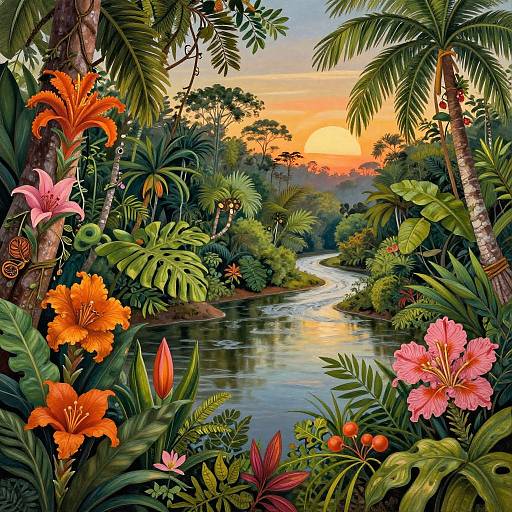 Ornate Amazon Rainforest at Dawn