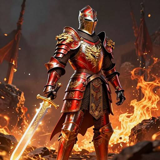 Ornate Dragon Motif Knight Armor