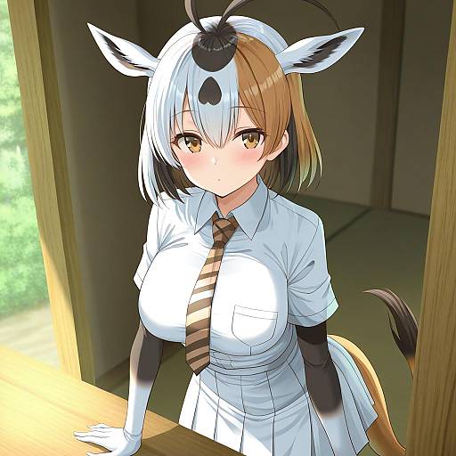 Illustration of Arabian oryx (kemono friends), kemono friends in the style of Kanaria hisagi