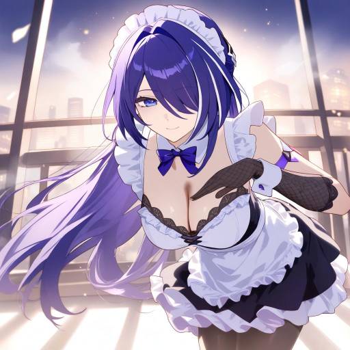 Mature Anime Girl in a Dreamy City