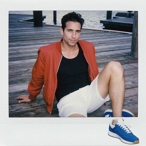 Confident Man at Wooden Docks