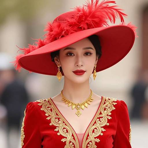 Elegant Woman in Red Dress