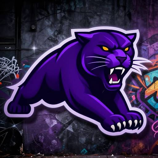 Dynamic Purple Panther Sports Logo