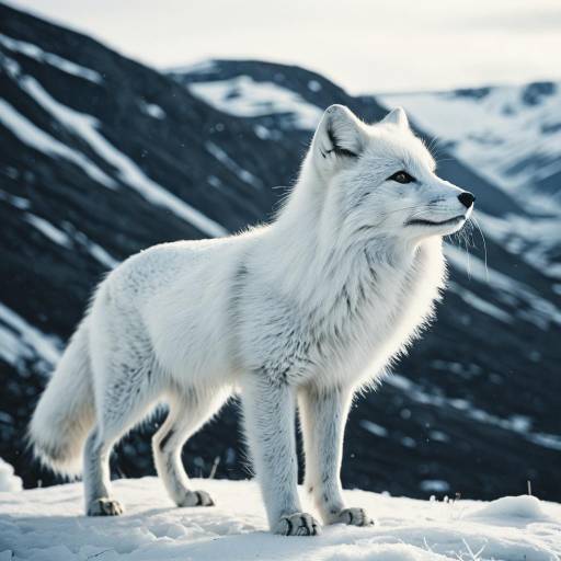 Majestic Arctic Fox in Frozen Valley Majestic Arctic Fox in Frozen Valley