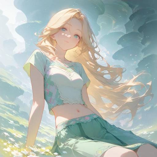 Blonde Girl in Foggy Valley