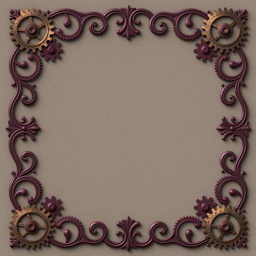 Ornate Steampunk Scrollwork Pattern Design