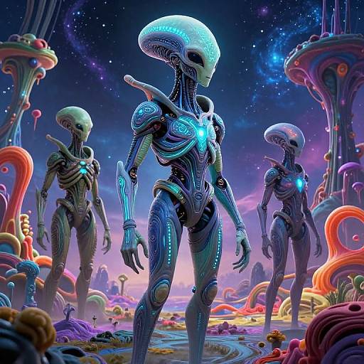 Bioluminescent Alien Civilization Art
