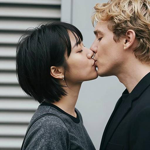 Couple Sharing a Gentle Kiss