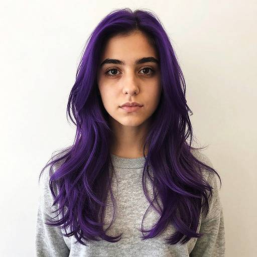 Young Woman with Vibrant Purple Hair