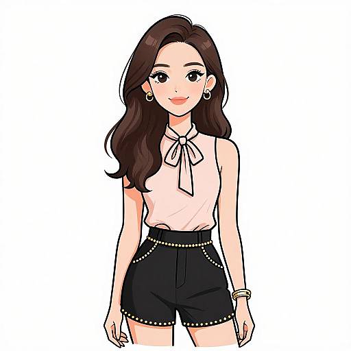 Stylish Woman in Chic Outfit Illustration