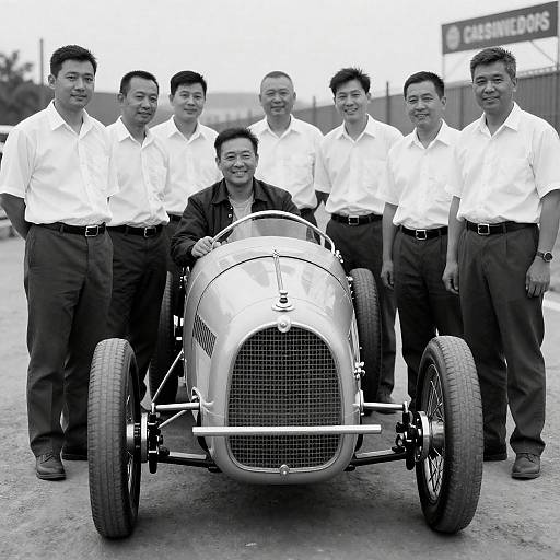 Vintage Race Car Group Portrait