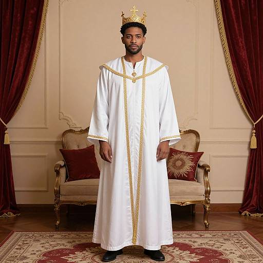 Man in Peep Costume with Crown