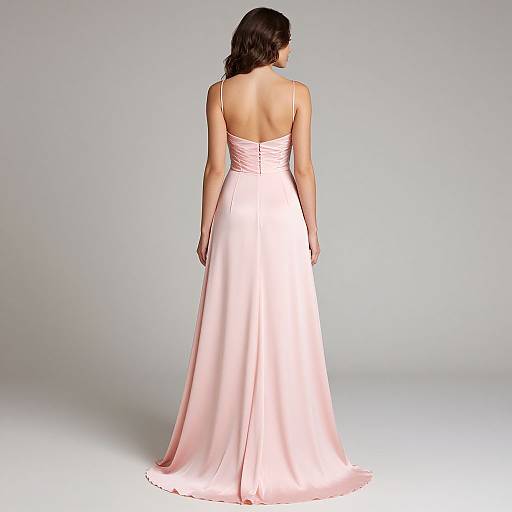 Back View Pink Satin Gown