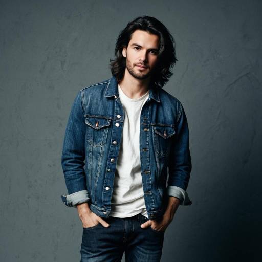 Young Man in Casual Denim Outfit