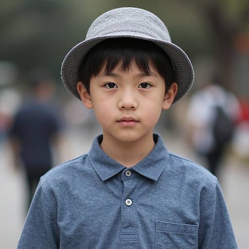 Realistic Portrait of Boy in Hat