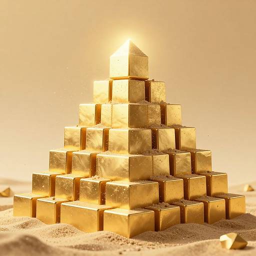 Radiant Golden Pyramid Ascending Glow